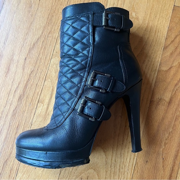 Nine West High Heel Booties with Quilted Front & Buckles - Picture 4 of 8